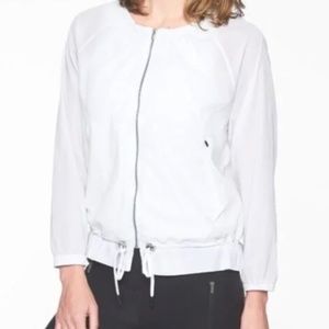 Athleta Avenue White Crepe Lightweight Full Zip